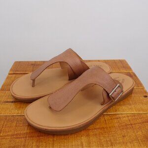 Kork-Ease Women's Size 10 Thong Brown Leather Flat Comfort Sandals. EUC.